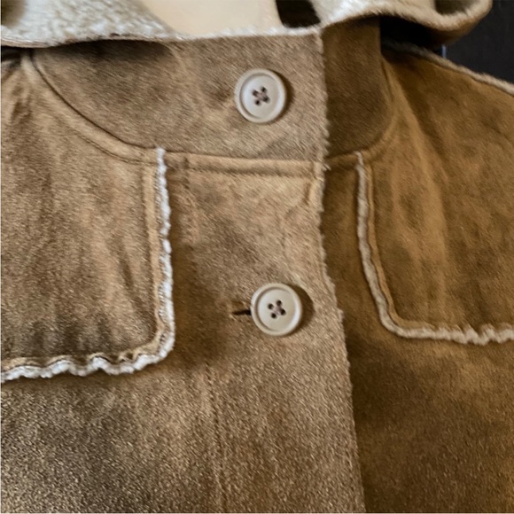 Gap Tan Suede Coat with Hood - Size Small - Picture 11 of 16